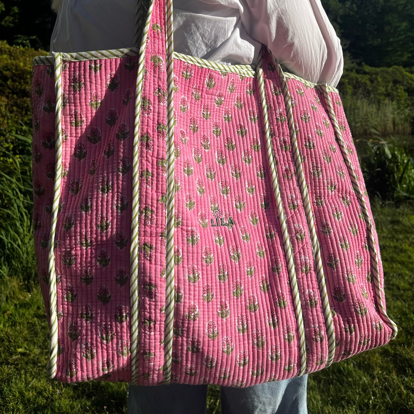 Bolso tote - Rosa - Verde - No.17