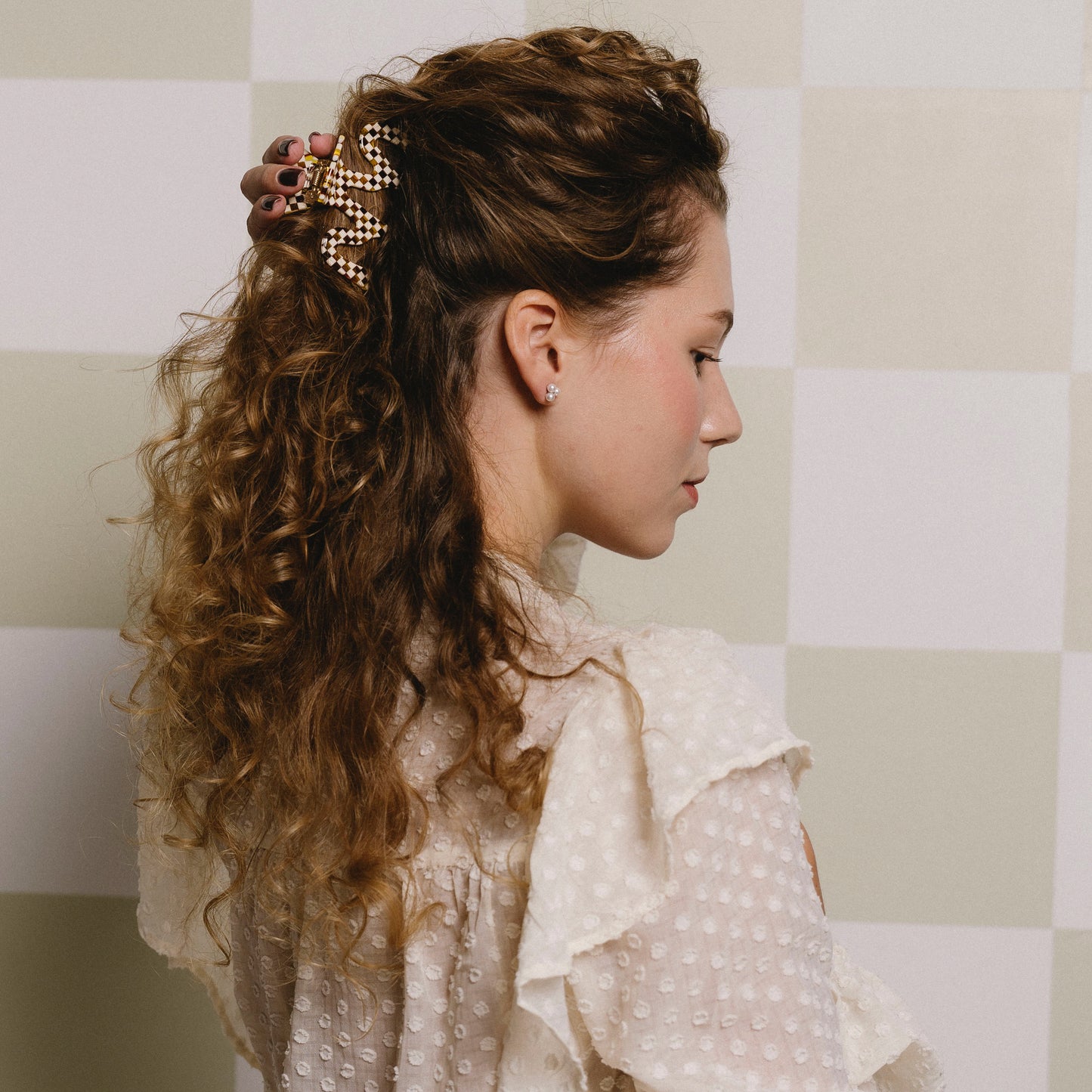 Hair clip Chessboard-large