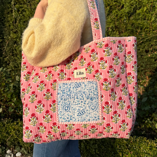 Bolso Tote - Azul - Rosa - No.10