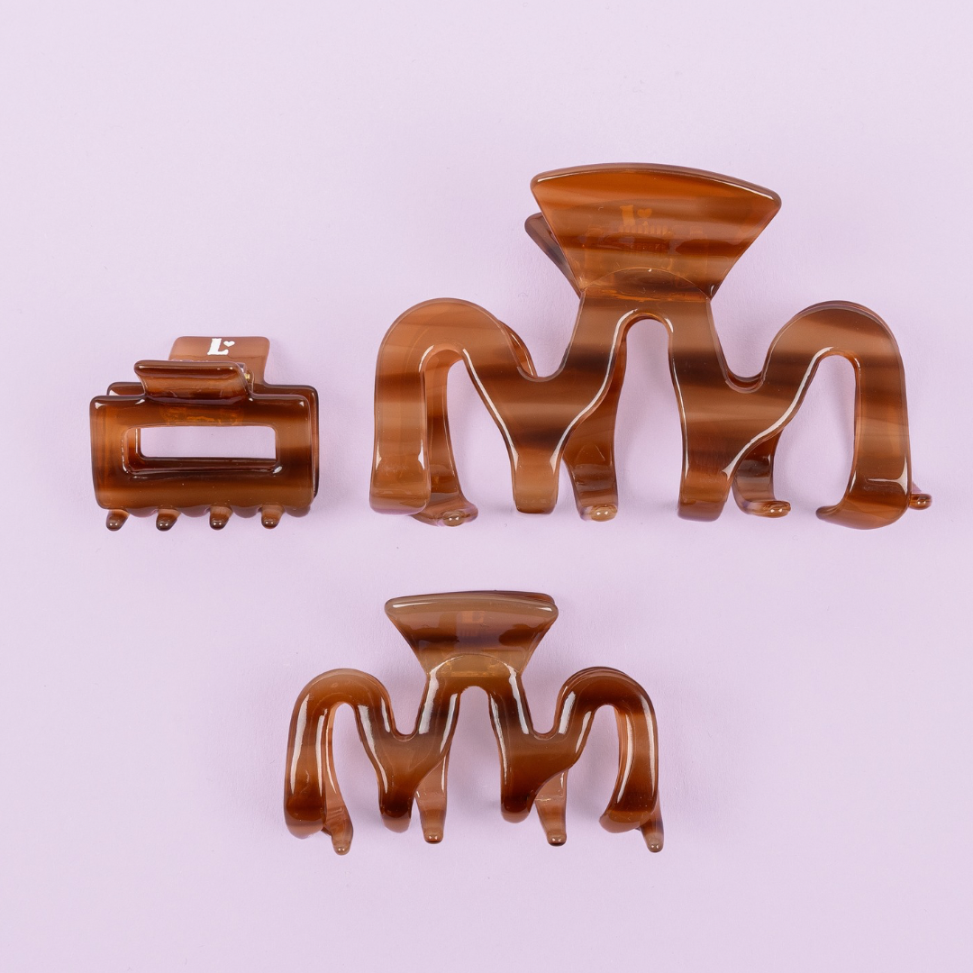 Haarclips Toffee set