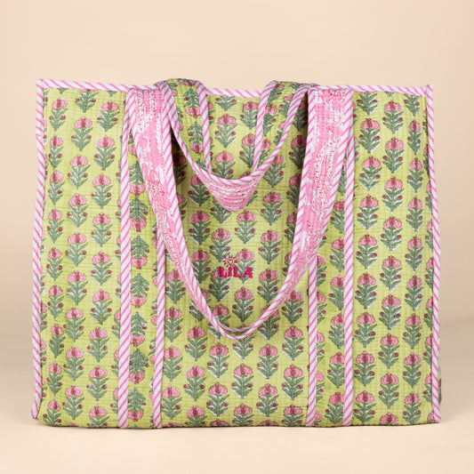 Bolso tote - Verde - Rosa - No.5