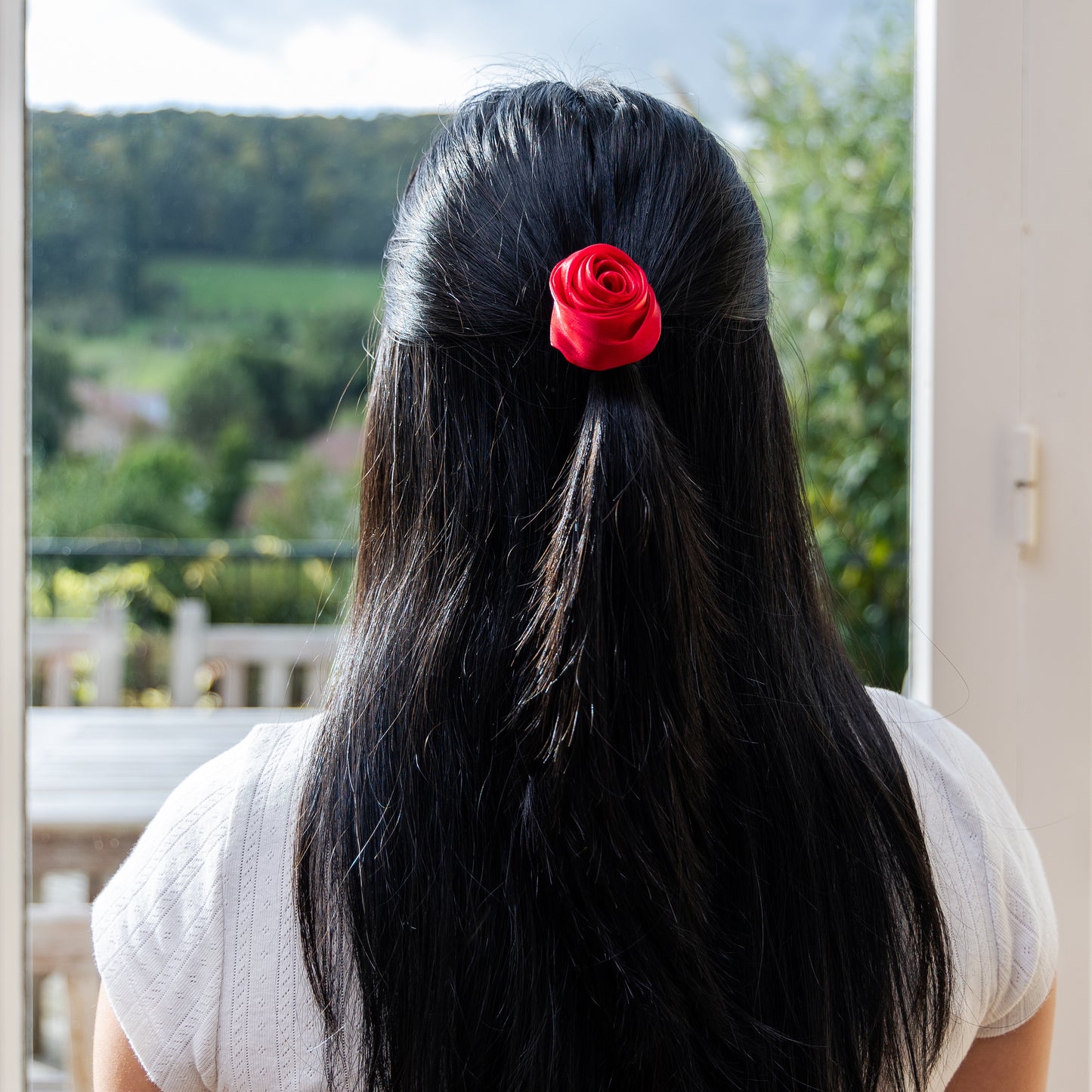 Elastische rote Rose