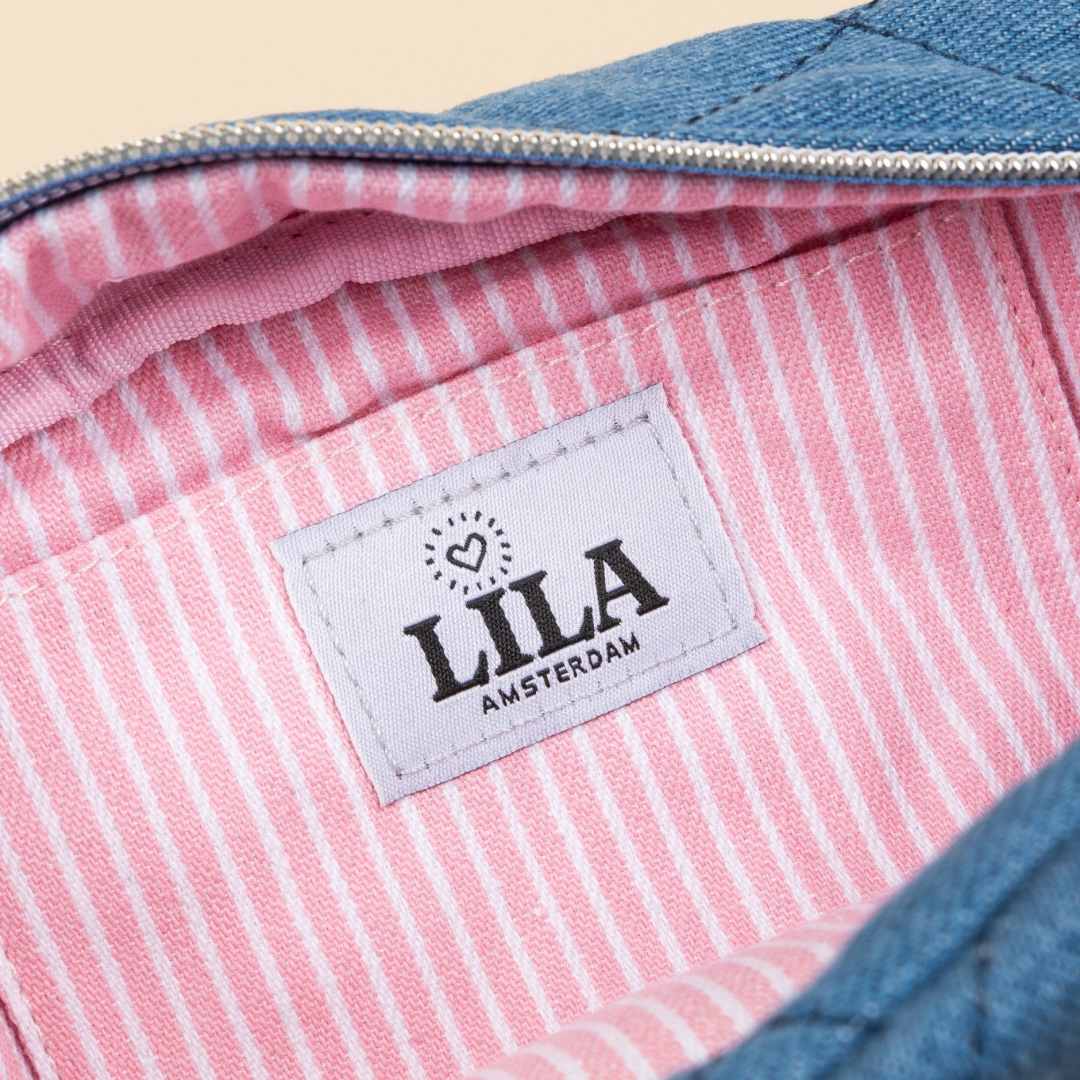 Recycled - toilet bag set - Jeans - Pink