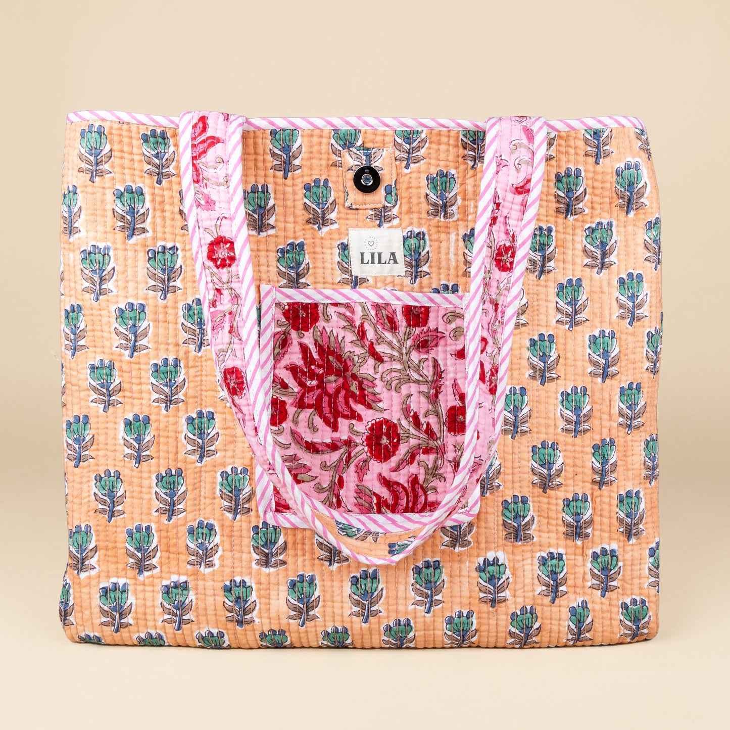 Tote Bag - Roze Rood - Oranje- Rits- No.6