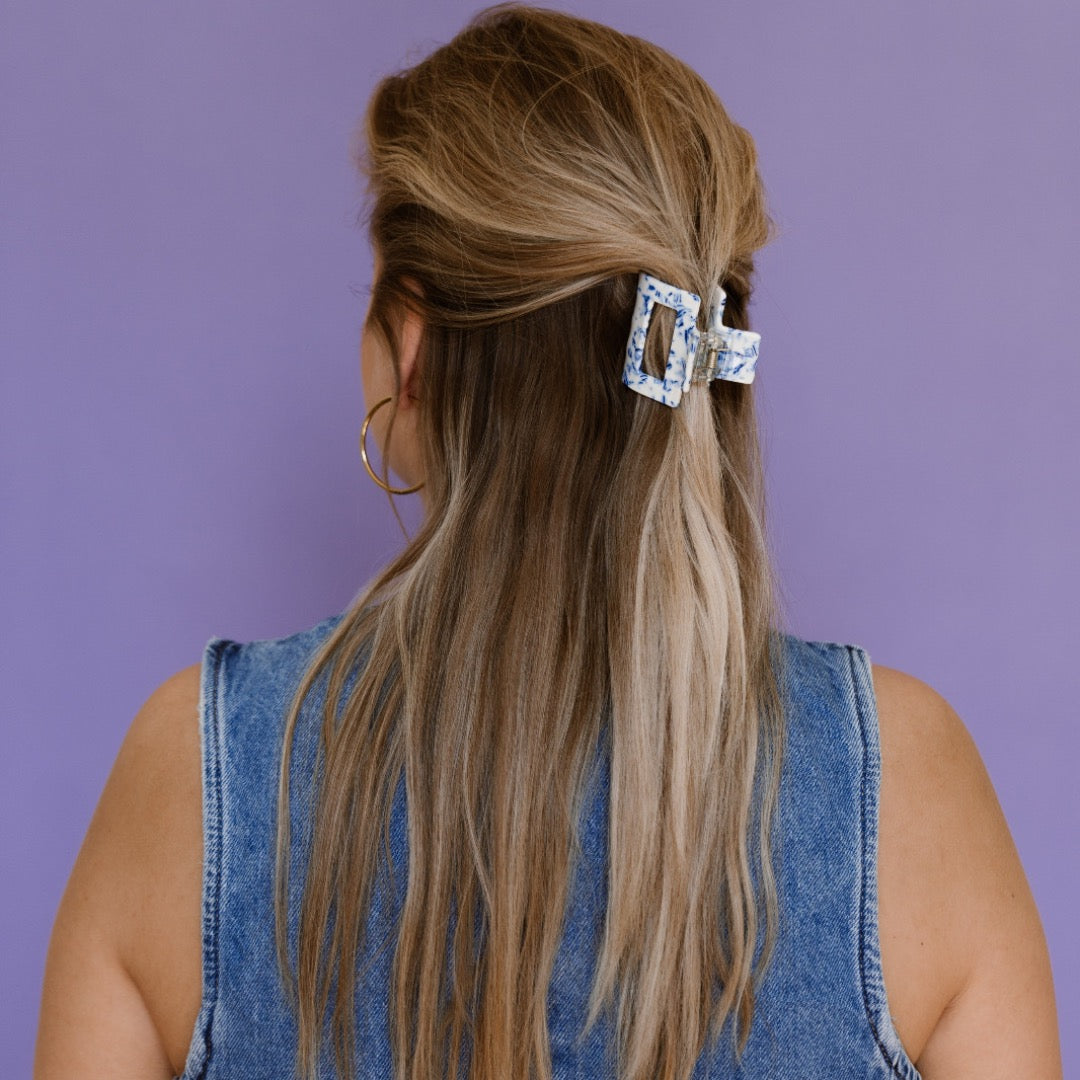 Haarclip Delfts Blue-Medio