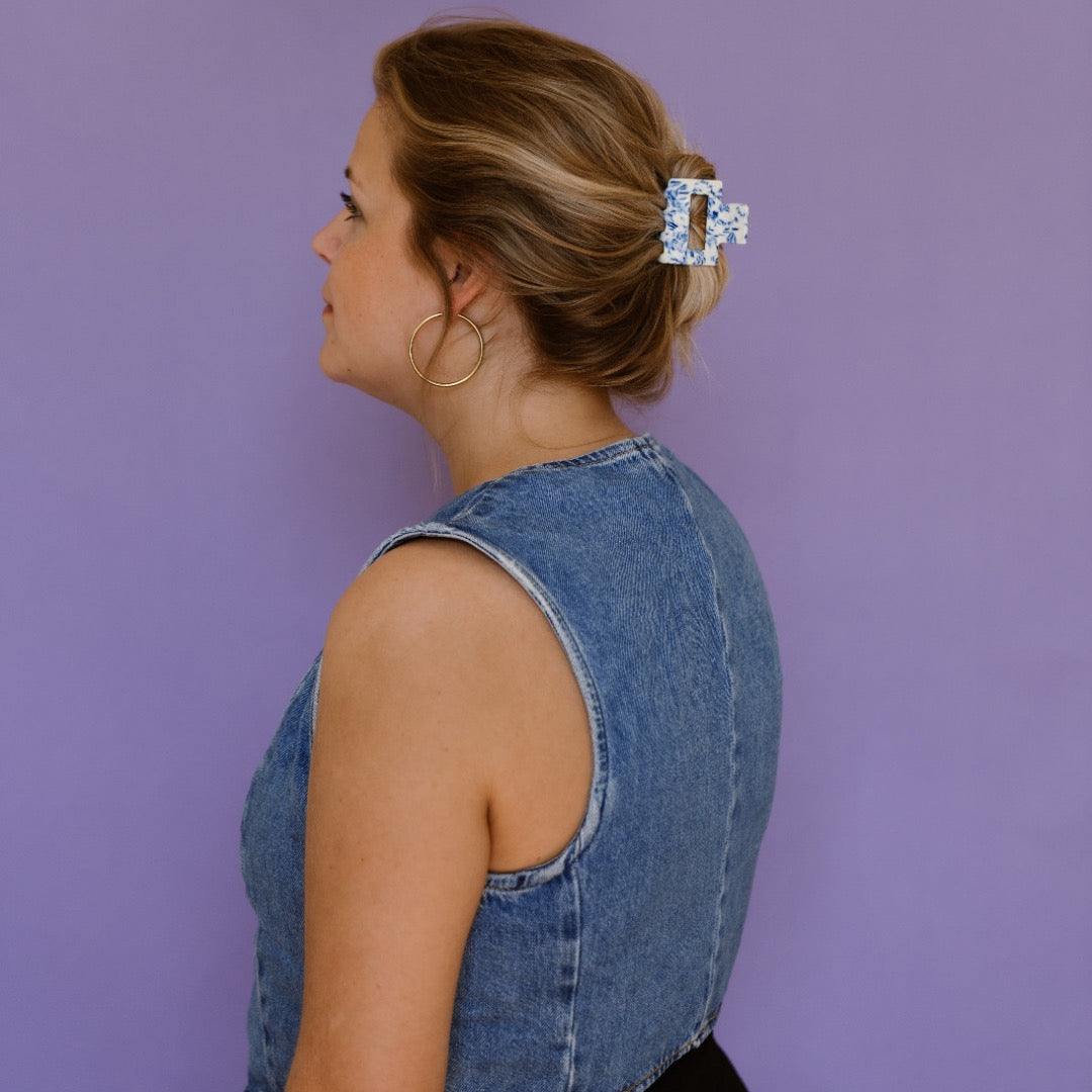 Haarclip Delfts Blue-Medio