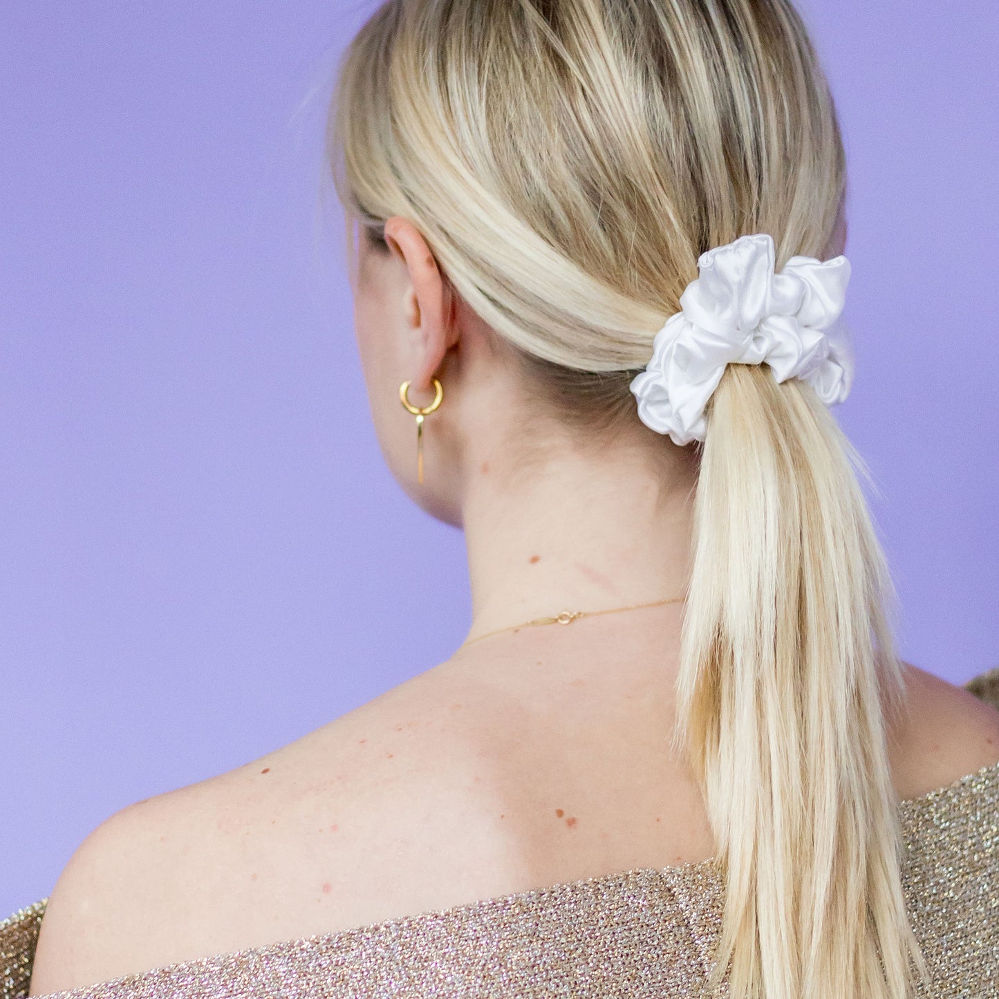 Scrunchie Satin Silber