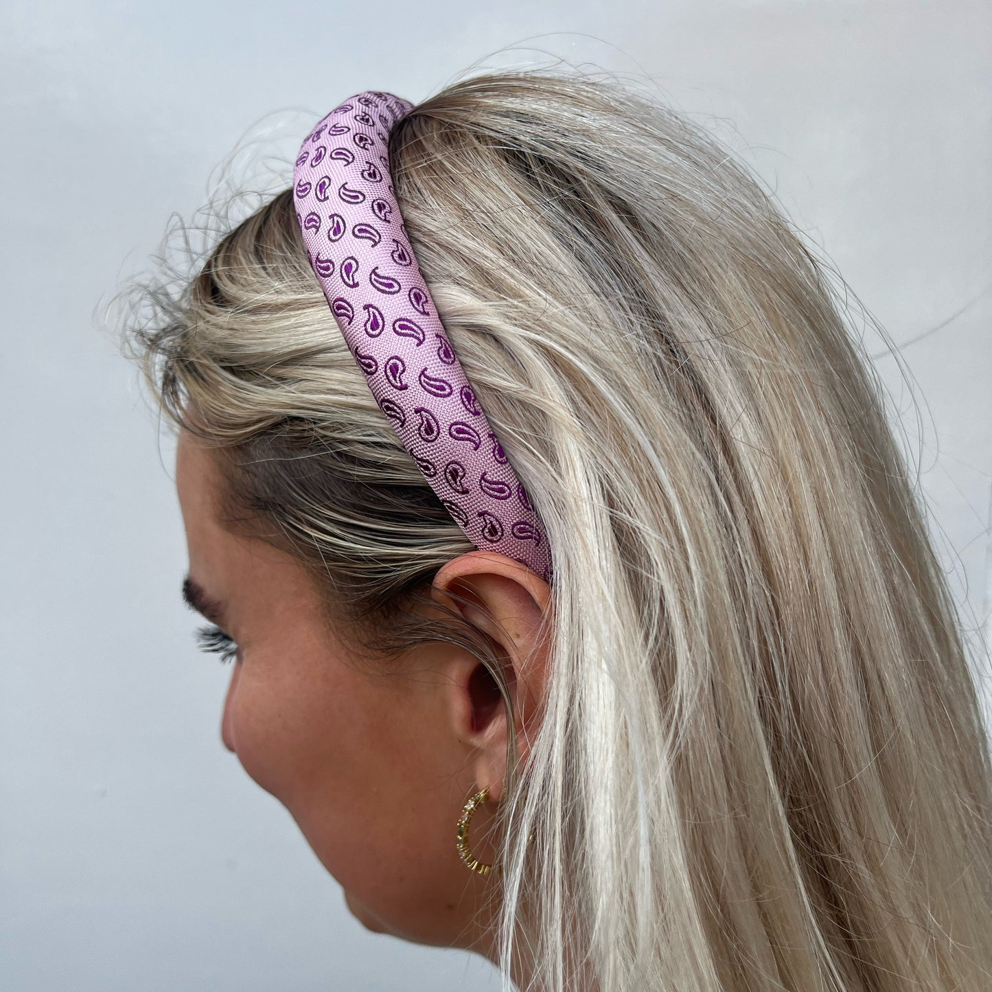 Diadema con lazo - Paisley rosa