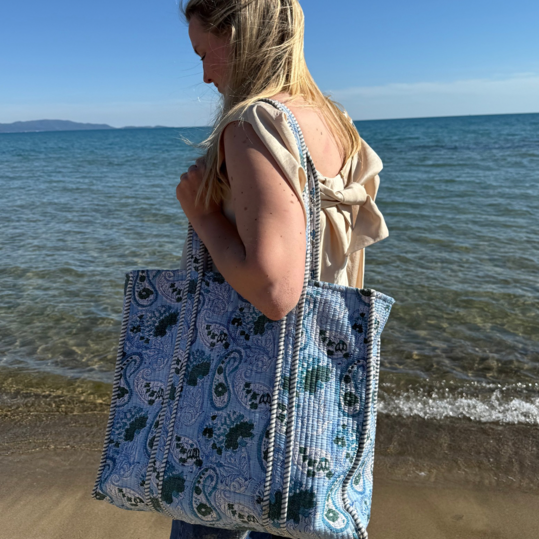 Tote Bag - Licht blauw - Grijs - No.8