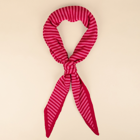 Bufanda Triangular - Raya rosa - Grande