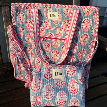 Tote organizado - Azul - Rosa - no.3
