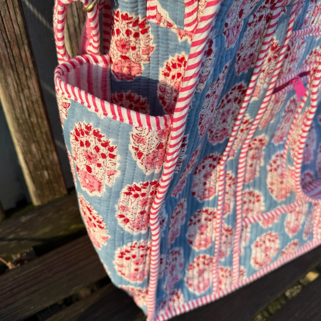 Tote organizado - Azul - Rosa - no.3