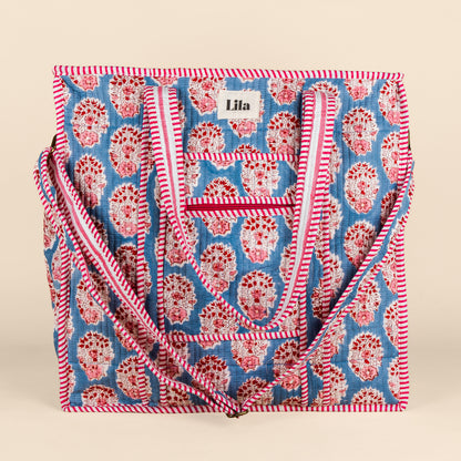 Tote organizado - Azul - Rosa - no.3