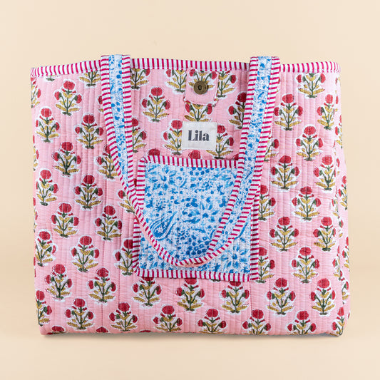 Bolso Tote - Azul - Rosa - No.10