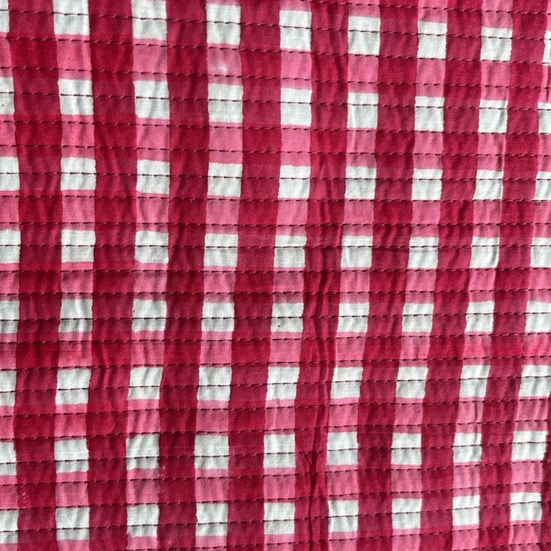 Tote bag - Gingham - Roze - Rits- No.9