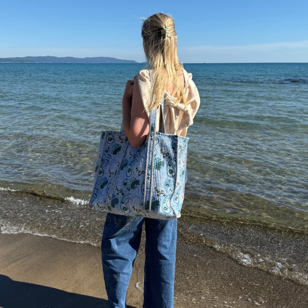 Tote Bag - Licht blauw - Grijs - No.8