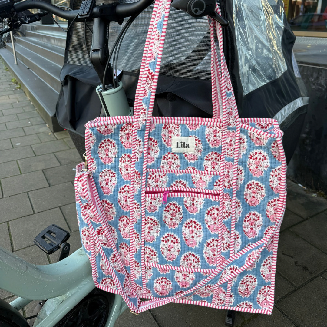 Tote organizado - Azul - Rosa - no.3