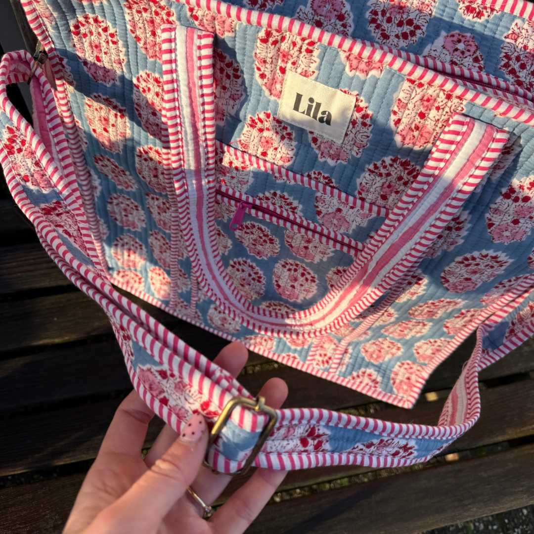 Tote organizado - Azul - Rosa - no.3