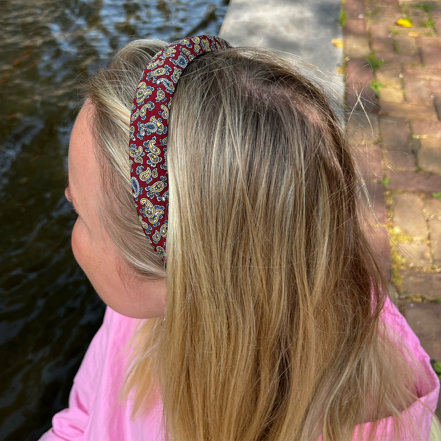 Diadema con lazo - Rojo Paisley