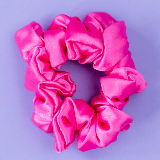 Scrunchie satin - bright pink
