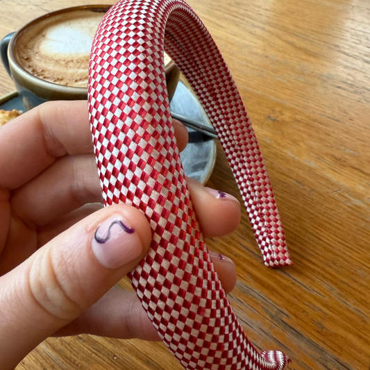Tie Haarband- rojo con blanco
